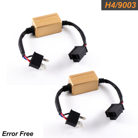 New H4 HB2 9003 LED Canbus Error Free Decoder Adapter Anti Flicker Flash Computer Warning Error Canceler For LED Headlights, Fog lights, DRL Bulbs