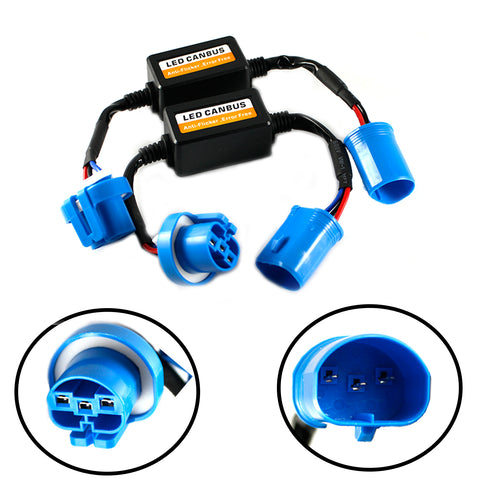 LED Canbus Error Free Decoder Adapter Anti Flicker Flash Computer Warning Error Canceler For LED Headlights, Fog lights, DRL Bulbs H1 H3 H8 H9 H11 H4 9003 H13 H7 9008 9005 9006 9004 9007