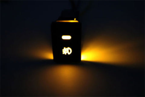 Factory Style 4-Pole 12V Push Button Switch w/ LED Background Indicator Lights For Fog Lights, DRL, LED Light Bar, etc (39mm Standard Size)