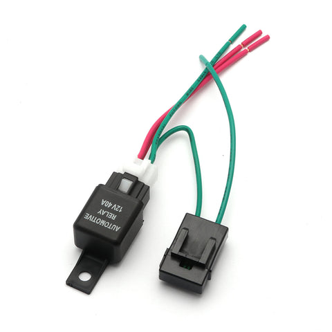 12V 30A 4-pin SPDT Relay w/Base, Fuse Box and Wiring Pigtails, Compatible with All Cars Trucks SUV Off-Road Vehicles