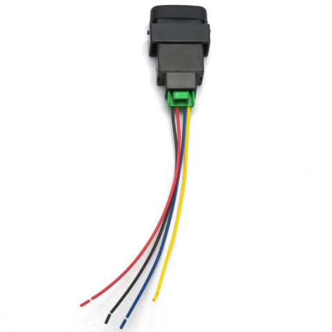 Factory Style 4-Pole 12V Push Button Switch w/ LED Indicator Lights Compatible With Fog Lights, DRL, LED Light Bar, Fit Mitsubishi Lancer Outlander Pajero Montero Sport (1.53" X 0.82")