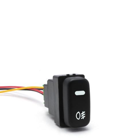 Factory Style 4-Pole 12V Push Button Switch w/ LED Indicator Lights Compatible With Fog Lights, DRL, LED Light Bar, Fit Mitsubishi Lancer Outlander Pajero Montero Sport (1.53" X 0.82")