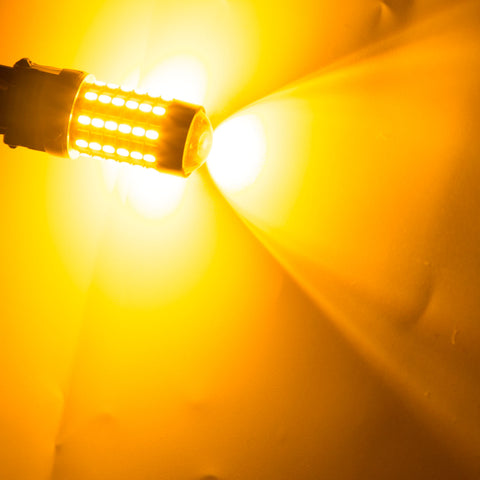 Dual Color White Amber 7443 7444NA 120 SMD Switchback LED Bulbs for Front Turn Signal Lights