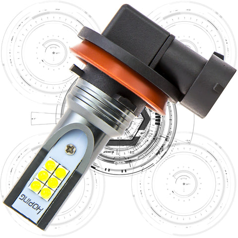 6000K Xenon White\ 3000K Gold Yellow 12-SMD 3030 H11 H9 H8 Cree LED Bulbs for 2006-17 Honda Civic CR-V Fit Fog Light Driving