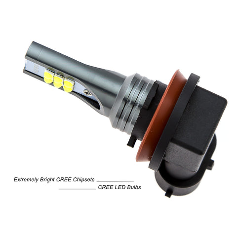 6000K Xenon White\ 3000K Gold Yellow 12-SMD 3030 H11 H9 H8 Cree LED Bulbs for 2006-17 Honda Civic CR-V Fit Fog Light Driving