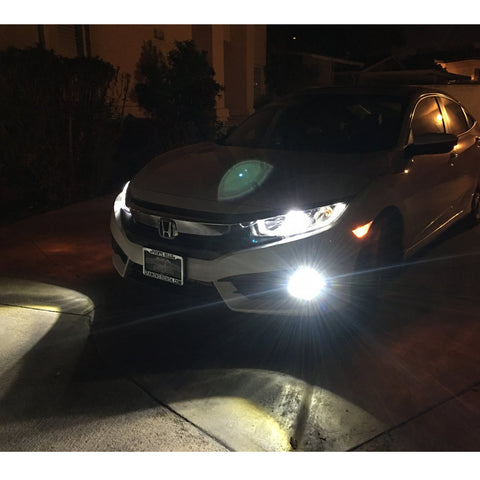 6000K Xenon White\ 3000K Gold Yellow 12-SMD 3030 H11 H9 H8 Cree LED Bulbs for 2006-17 Honda Civic CR-V Fit Fog Light Driving