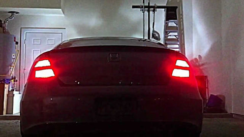 Xotic Tech 2pcs 1157 2357 BA15D Flashing Strobe Light Red LED Bulbs for Santa Fe Veloster Optimal Brake Stop Tail Light