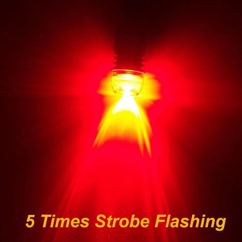 Xotic Tech 2pcs 1157 2357 BA15D Flashing Strobe Light Red LED Bulbs for Santa Fe Veloster Optimal Brake Stop Tail Light