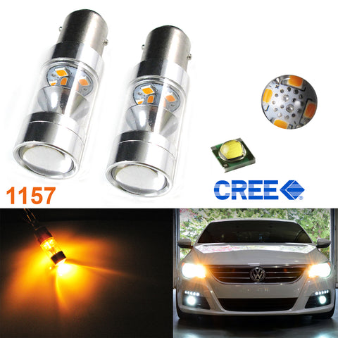 2x 100W Max CREE BAY15D 1157 Super Bright Tail Stop Brake Light LED Bulbs(White/Red/Amber)