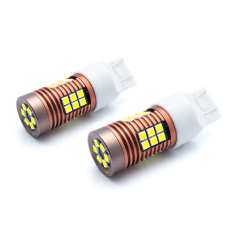 2x 7443 7440 6000k White LED Back up Reverse Tail Light Signal Stop Light Bulbs