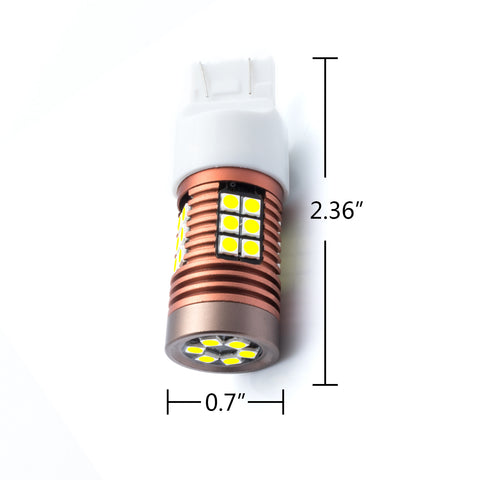 2x 7443 7440 6000k White LED Back up Reverse Tail Light Signal Stop Light Bulbs