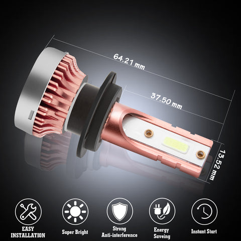 8000K Ice Blue H7 LED COB Headlight Daytime Running Light Bulbs DRL