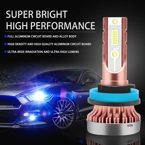 2PCS H8 H9 H11 LED Fog Driving Light Bulb with Super Bright COB LED Chips Replace for Daytime Running Light DRL Fog Light Lamp Bulbs, 8000K Ice Blue