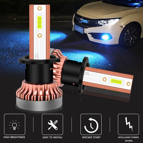 H1 LED Fog Driving Light Bulb with Super Bright COB LED Chips Replace for Daytime Running Light DRL Fog Light Lamp Bulbs, 8000K Ice Blue