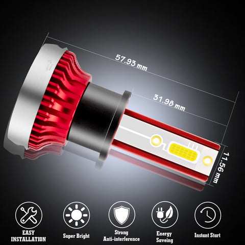 COB H3 LED Fog Driving Light Bulbs Conversion Kit 6000K White 60W High Power