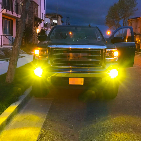 H16 5202 PSX24W LED Fog Driving Light Bulb with Super Bright COB LED Chips Replace for Daytime Running Light DRL Fog Light Lamp Bulbs, 3000K Golden Yellow