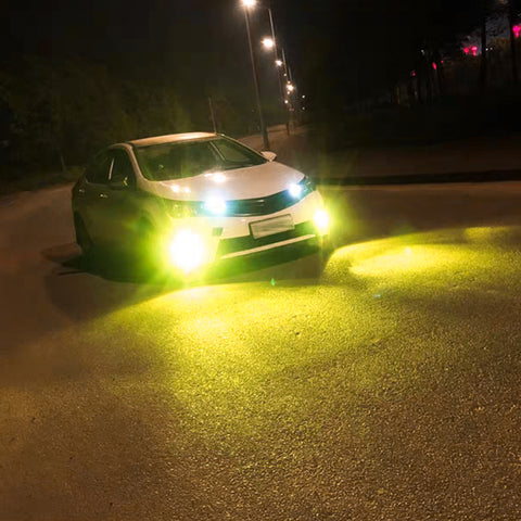 2PCS 9005 9011 HB3 LED Fog Driving Light Bulb with Super Bright COB LED Chips Replace for Daytime Running Light DRL Fog Light Lamp Bulbs, 3000K Golden Yellow