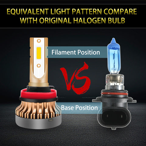 2PCS H8 H9 H11 LED Fog Driving Light Bulb with Super Bright COB LED Chips Replace for Daytime Running Light DRL Fog Light Lamp Bulbs, 3000K Golden Yellow