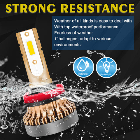 2PCS H8 H9 H11 LED Fog Driving Light Bulb with Super Bright COB LED Chips Replace for Daytime Running Light DRL Fog Light Lamp Bulbs, 3000K Golden Yellow