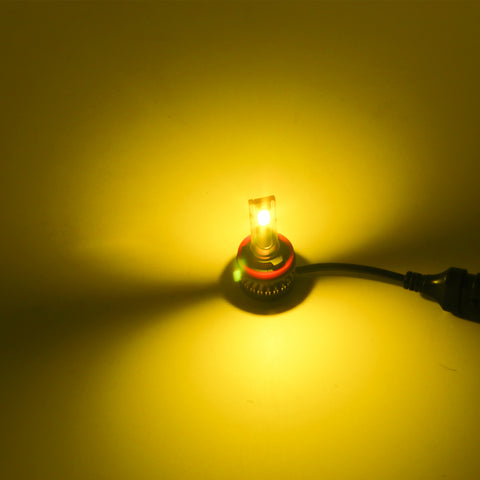 2PCS H8 H9 H11 LED Fog Driving Light Bulb with Super Bright COB LED Chips Replace for Daytime Running Light DRL Fog Light Lamp Bulbs, 3000K Golden Yellow