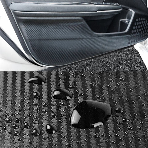 Carbon Fiber Texture Door Anti Kick Pad Guard Stickers For Honda Civic 2016-2020