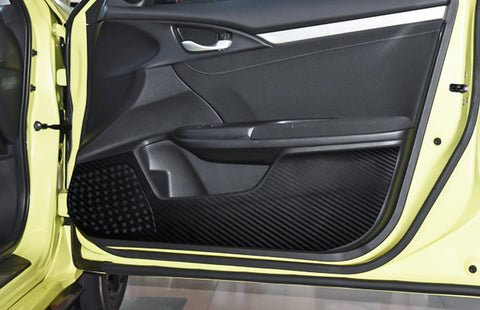 Carbon Fiber Texture Door Anti Kick Pad Guard Stickers For Honda Civic 2016-2020