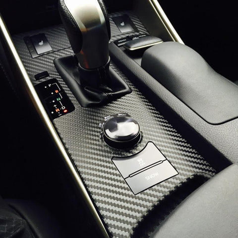 2pcs Carbon Fiber Car Gear Shift Knob Console Panel Trim Frame Cover for Lexus IS250 IS350 2014-2018