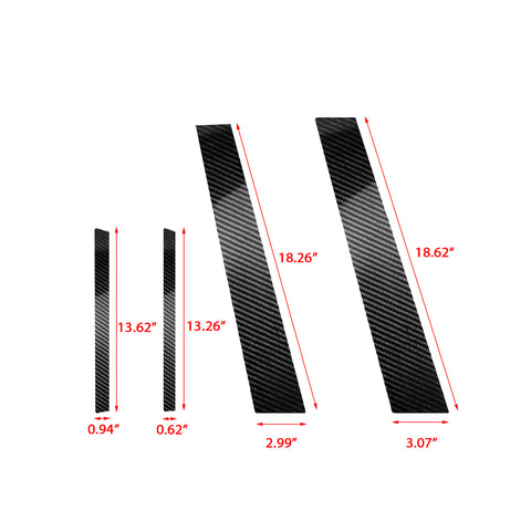 Carbon Fiber Print Window Pillar Posts Pre-Cut Strip Trim Decal Stickers 8pcs For Toyota RAV4 2015 2016 2017 2018 2019