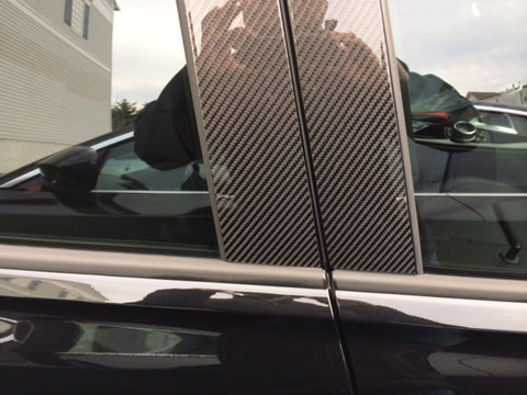 Carbon Fiber Print Window Pillar Posts Pre-Cut Strip Trim Decal Stickers 8pcs For Toyota RAV4 2015 2016 2017 2018 2019