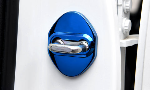 Steel Blue Door Lock Lockstitch Decor Cover Trim 4x For Honda Toyota Subaru Mazda Hyundai Kia