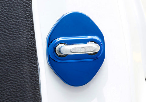 Blue Stainless Steel Car Door Lock Cover Protector Trims 4pcs for Honda Accord Sedan 2007-up