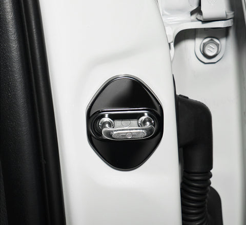 Steel Black Door Lock Lockstitch Decor Cover Trim 4x For Honda Toyota Subaru Mazda Hyundai Kia