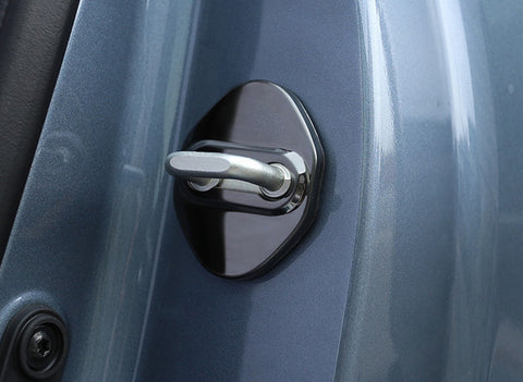 Steel Black Door Lock Lockstitch Decor Cover Trim 4x For Honda Toyota Subaru Mazda Hyundai Kia