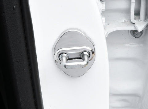 Steel Silver Door Lock Lockstitch Decor Cover Trim 4x For Honda Toyota Subaru Mazda Hyundai Kia