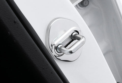 Steel Silver Door Lock Lockstitch Decor Cover Trim 4x For Honda Toyota Subaru Mazda Hyundai Kia