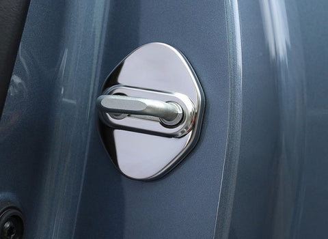 Steel Silver Door Lock Lockstitch Decor Cover Trim 4x For Honda Toyota Subaru Mazda Hyundai Kia