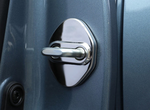 Steel Silver Door Lock Lockstitch Decor Cover Trim 4x For Honda Toyota Subaru Mazda Hyundai Kia