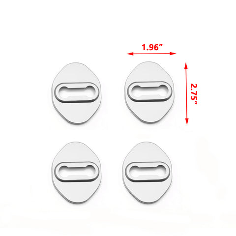 Steel Silver Door Lock Lockstitch Decor Cover Trim 4x For Honda Toyota Subaru Mazda Hyundai Kia