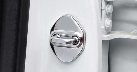 Steel Silver Door Lock Lockstitch Decor Cover Trim 4x For Honda Toyota Subaru Mazda Hyundai Kia