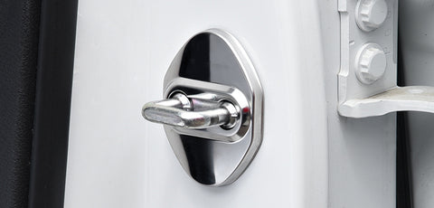 Steel Silver Door Lock Lockstitch Decor Cover Trim 4x For Honda Toyota Subaru Mazda Hyundai Kia