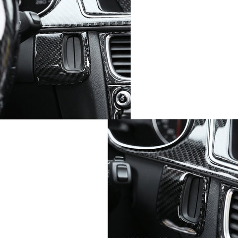 Carbon Fiber Engine Start Key Frame Cover Trim Decal For Audi A4 B8 A5 8T S5 2008-2015