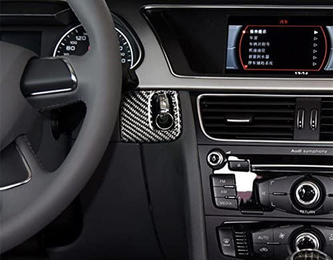 Carbon Fiber Engine Start Key Frame Cover Trim Decal For Audi A4 B8 A5 8T S5 2008-2015