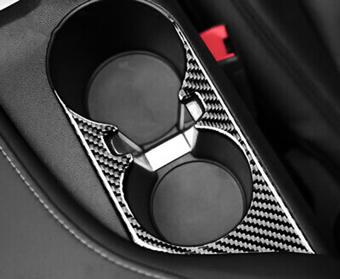 Carbon Fiber Water Cup Holder Trim Interior Decoration Decal Frame Cover Trim Sticker for Chevrolet Camaro 2016-2024