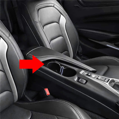 Carbon Fiber Water Cup Holder Trim Interior Decoration Decal Frame Cover Trim Sticker for Chevrolet Camaro 2016-2024