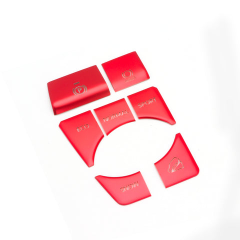 Red Gear Accessories P Gear Brake Hold Function Button Frame Trims 7 Pieces For Toyota RAV4 2019