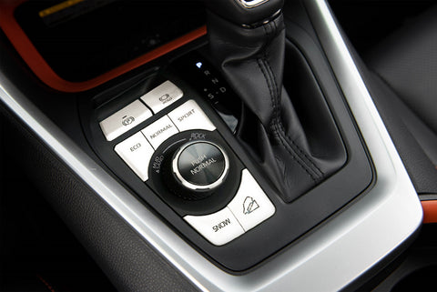 Silver Gear Accessories P Gear Brake Hold Function Button Frame Trims 7 Pieces For Toyota RAV4 2019