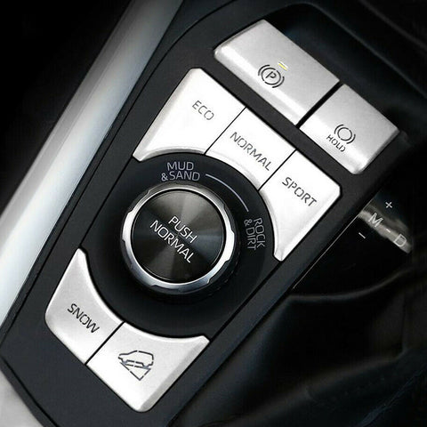 Silver Gear Accessories P Gear Brake Hold Function Button Frame Trims 7 Pieces For Toyota RAV4 2019