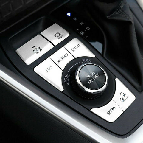 Silver Gear Accessories P Gear Brake Hold Function Button Frame Trims 7 Pieces For Toyota RAV4 2019