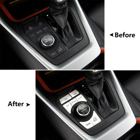 Silver Gear Accessories P Gear Brake Hold Function Button Frame Trims 7 Pieces For Toyota RAV4 2019