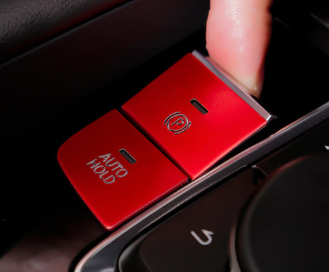 Red Interior Parking Accessories P-Gear P Gear Brake Hold Function Button Frame Trims For Mazda 3 Axela 2019 2020